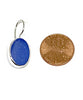 Blue Sea Glass Oval Single Drop Earrings