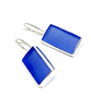 Blue Sea Glass Long Rectangle Sea Glass Single Drop Earrings