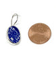 Blue & White Geometric Oval Vintage Pottery Single Drop Earrings