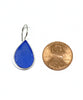 Blue Sea Glass Teardrop Sea Glass Single Drop Earrings