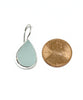 Coke Bottle Blue Teardrop Sea Glass Single Drop Earrings