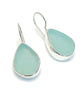 Coke Bottle Blue Sea Glass Natural Shape Single Earrings