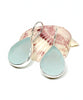 Coke Bottle Blue Teardrop Sea Glass Single Drop Earrings