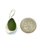 Dark Olive Sea Glass Natural Shape Single Earrings