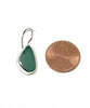 Dark Aqua Natural Shape Sea Glass Single Drop Earrings