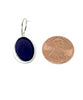 Dark Purple Clear Stained Glass Single Drop Oval Earrings