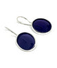 Dark Purple Clear Stained Glass Single Drop Oval Earrings