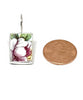 White Peony Flower Vintage Pottery Single Drop Earrings