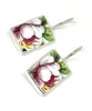 White Peony Flower Vintage Pottery Single Drop Earrings