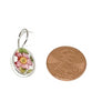 Pink & Yellow Flower Vintage Pottery Single Drop Earrings