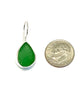 Green Sea Glass Natural Drop Shape Single Earrings