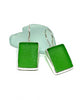 Emerald Green Rectangle Sea Glass Single Drop Earrings