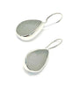 Light Grey Sea Glass Drop Shape Single Earrings
