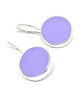 Lavender Stained Glass Round Shaped Single Drop Earrings