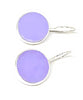 Lavender Stained Glass Round Shaped Single Drop Earrings