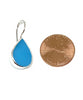 Turquoise Stained Glass Teardrop Shaped Single Drop Earrings