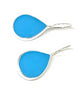 Turquoise Stained Glass Teardrop Shaped Single Drop Earrings
