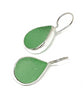 Soft Green Sea Glass Teardrop Shape Single Earrings