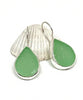 Soft Green Sea Glass Teardrop Shape Single Earrings