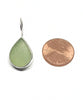 Light Olive Tear Drop Sea Glass Single Drop Earrings