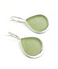 Light Olive Tear Drop Sea Glass Single Drop Earrings