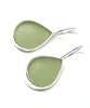 Light Olive Tear Drop Sea Glass Single Drop Earrings