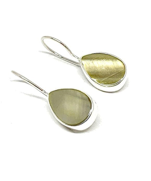 Brown Colored Mother of Pearl Single Drop Earrings