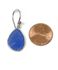 Textured Blue Sea Glass Open Back Drop Earrings