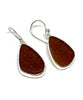 Rich Brown Sea Glass Open Back Drop Earrings