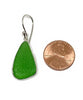 Green Sea Glass Open Back Drop Earrings