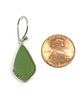 Olive Green Sea Glass Open Back Drop Earrings