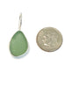 Light Sage Green Sea Glass Natural Shape Single Earrings