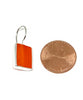 Bright Orange Stained Glass Rectangle Single Drop Earrings