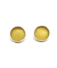 Amber Round Sea Glass Post Earrings