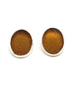 Brown Oval Sea Glass Post Earrings