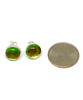 Sparkly Green Glass Post Earrings