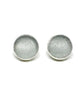 Light Gray Round Sea Glass Post Earrings