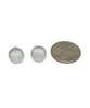 Light Gray Round Sea Glass Post Earrings