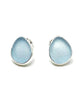 Light Blue Sea Glass Natural Shape Post Earrings
