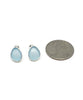 Light Blue Sea Glass Natural Shape Post Earrings