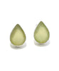 Light Olive Sea Glass Teardrop Post Earrings