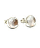 Sparkly Silver Glass Post Earrings