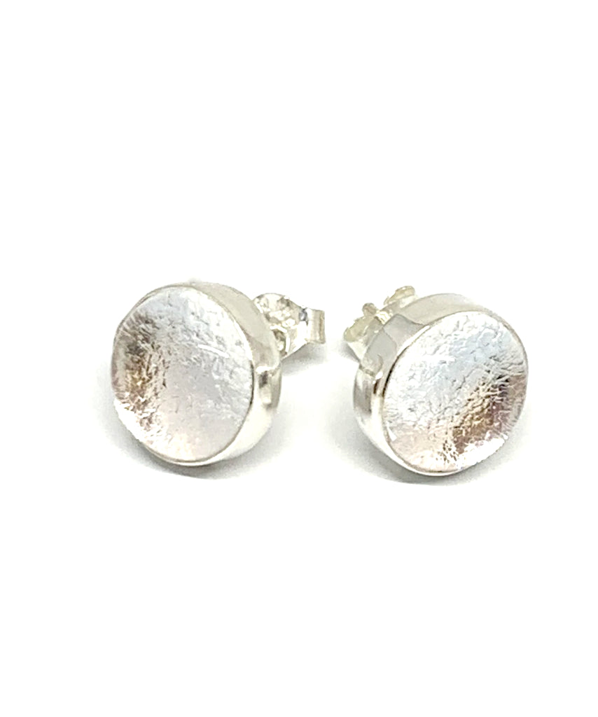 Sparkly Silver Glass Post Earrings