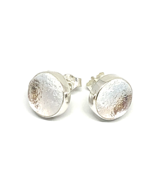 Sparkly Silver Glass Post Earrings