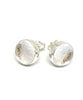 Sparkly Silver Glass Post Earrings