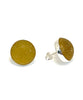 Amber Sea Glass Marble  Post Earrings