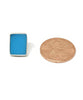 Opaque Turquoise Stained Glass Rectangle Shaped Post Earrings