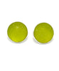 Chartreuse Green Sea Glass Marble  Post Earrings