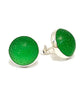 Green Sea Glass Marble  Post Earrings