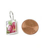 Pink Flower Flower Vintage Pottery Rectangle Single Drop Earrings